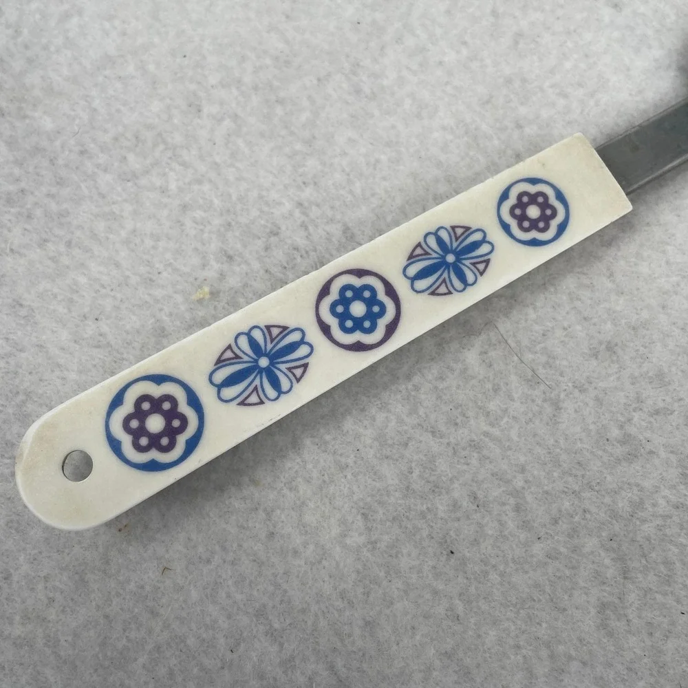 Vintage Ace Stainless Steel Icing Spatula Floral Handle Made in USA Cake Tool